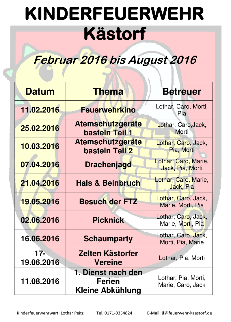 kinderfeuerwehr dienstplan 1.halbjahr 2016